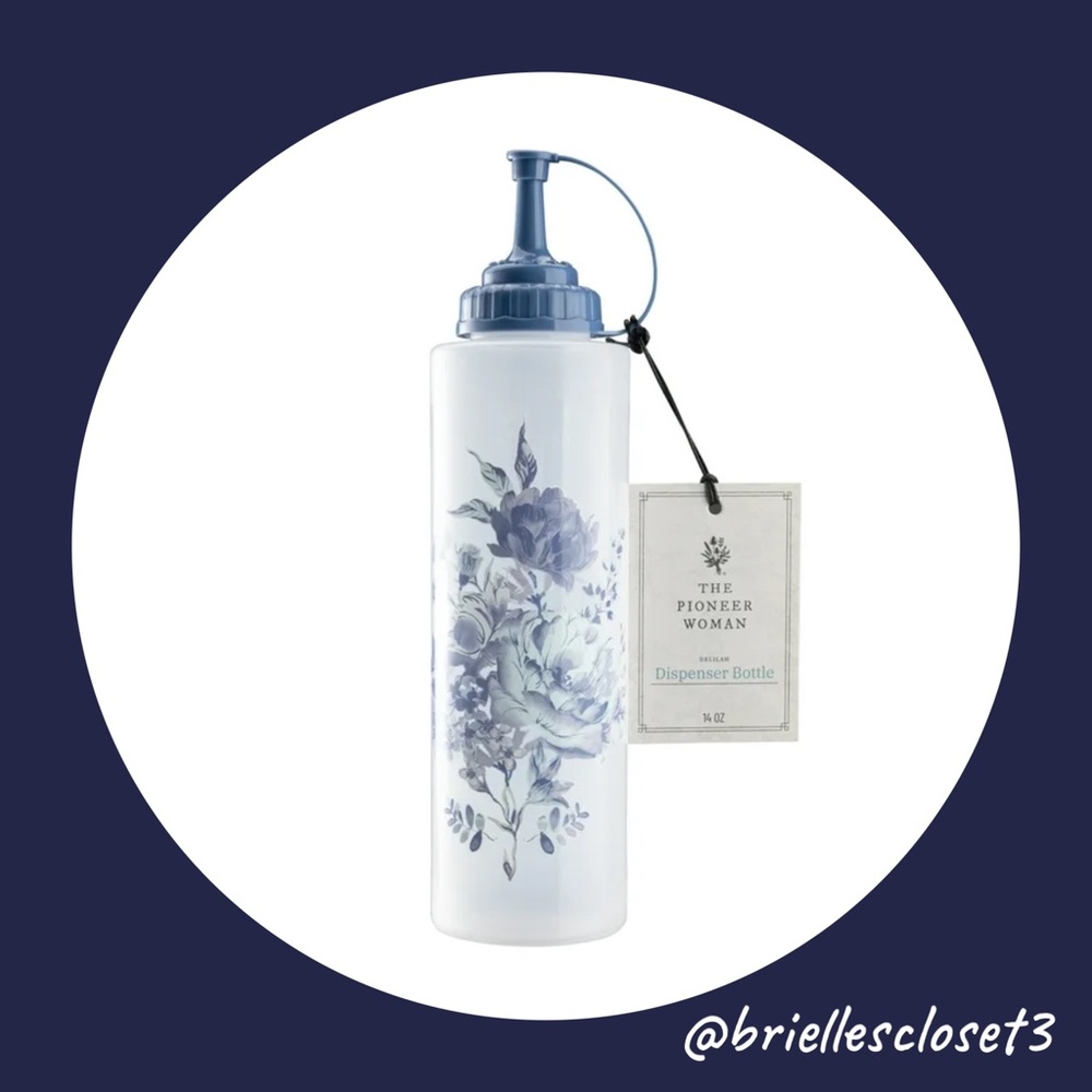 🌸 New The Pioneer Woman Delilah 14-Ounce Dispenser Plastic Clear Bottle, Qty 1